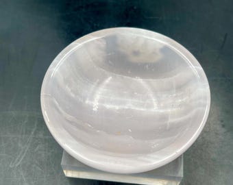 Handgemachte Pink Mangano Calcit Teeschale, Pakistan Mineral Schnitzerei