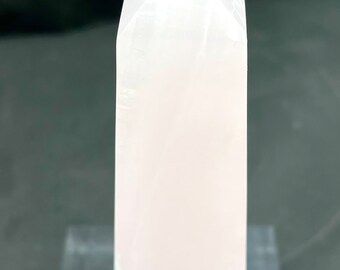 Pink Mangano Calcite Tower, Handmade Mineral Specimen, UV Reactive
