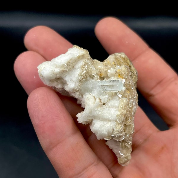 Beautiful natural goshenite crystal specimen with combined feldspar and mica from north gilgit nagar valley Pakistan