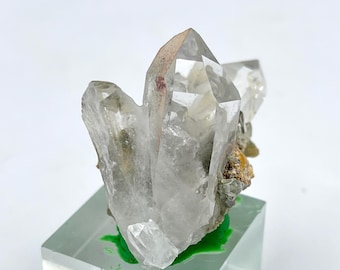 29gram natural clear quartz crystal with combination chlorine and calcite from zhob baluchistan Pakistan.