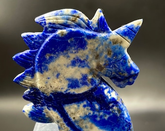 Lapis Lazuli Einhorn mit Pyrit, Afghanistan Edelstein (117.56g)