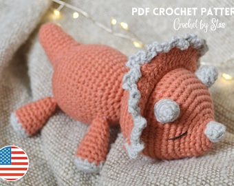 Elio the Triceratops PDF Crochet Pattern