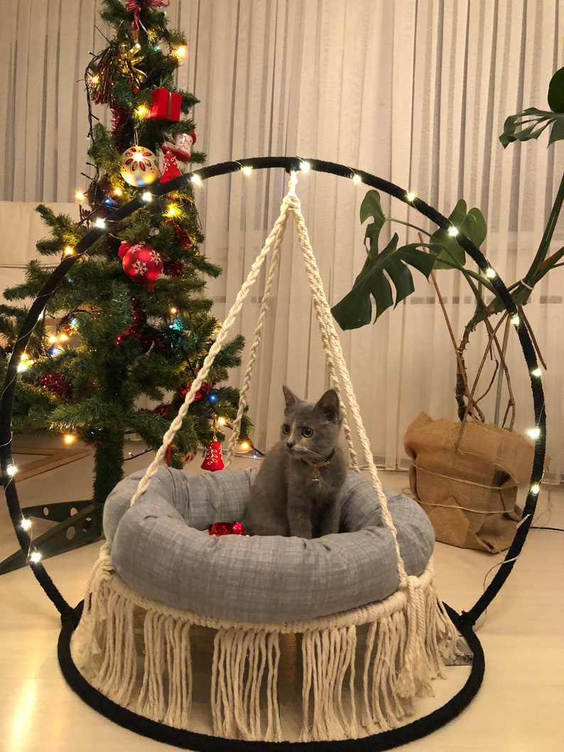Cat Hammock Macrame Cat Swing Cat Bed Gift for Cat Boho Etsy