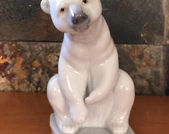 リヤドロの磁器製ホッキョクグマの置物 - Etsy 日本