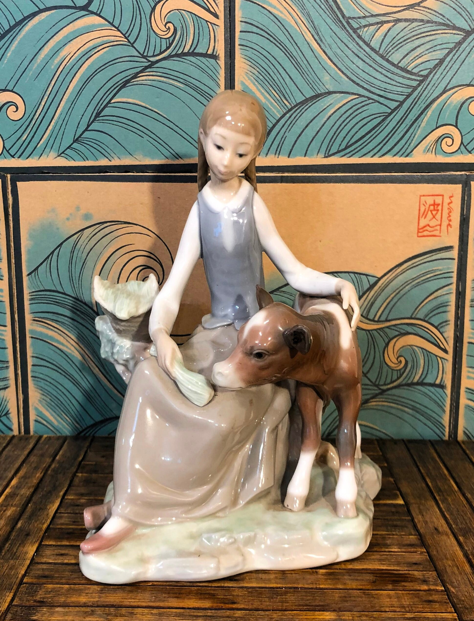 4813 GIRL W/CALF LLADRO - Etsy