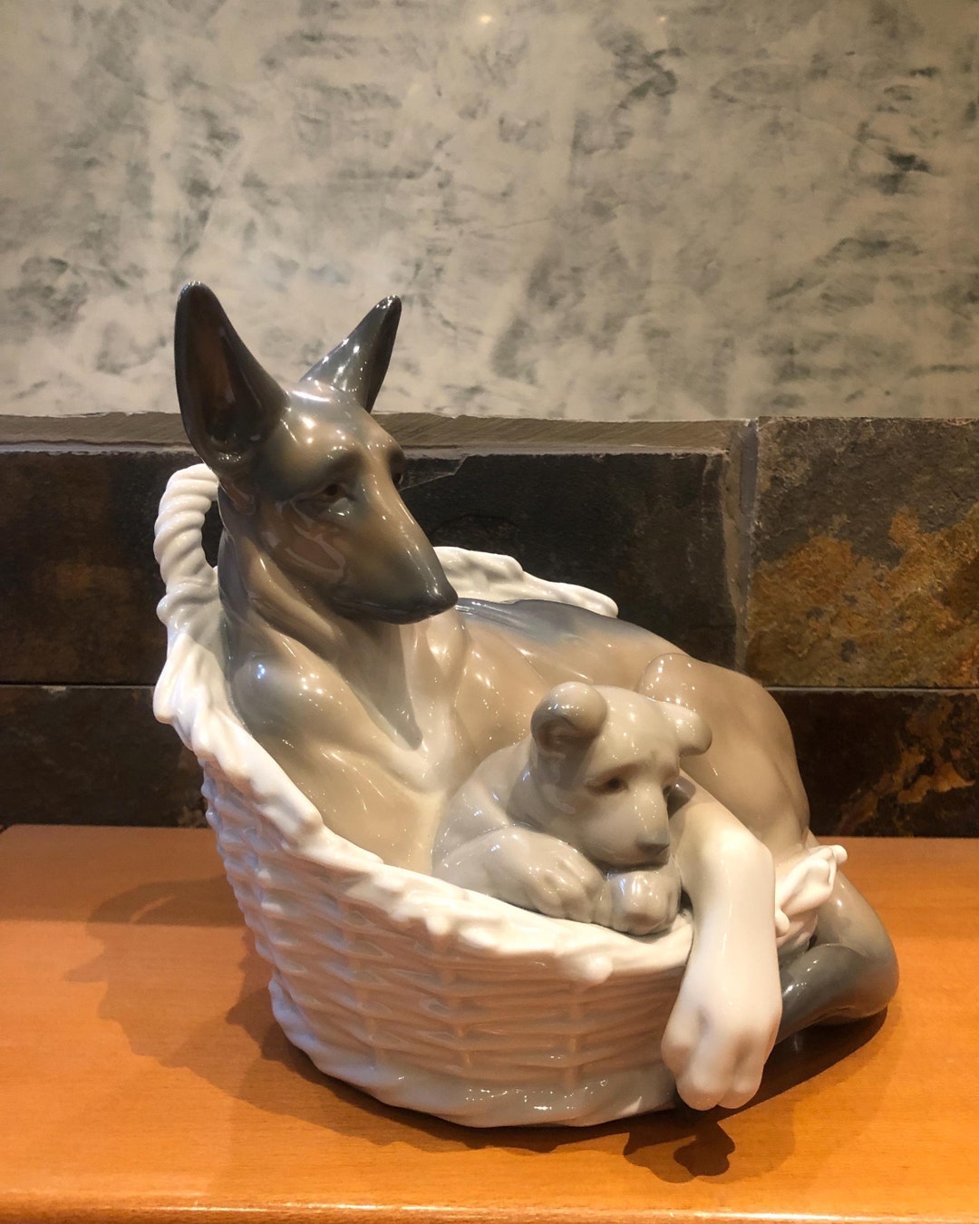 RARE 4731 GERMAN SHEPHERD W/pup Lladro - Etsy Israel