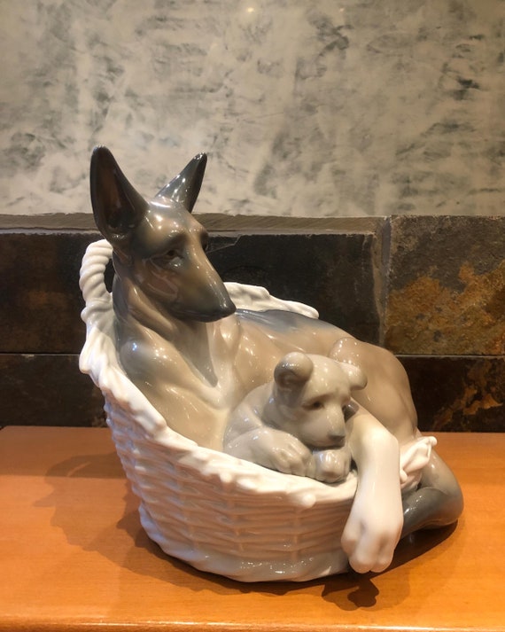 RARE 4731 GERMAN SHEPHERD W/pup Lladro - Etsy Israel