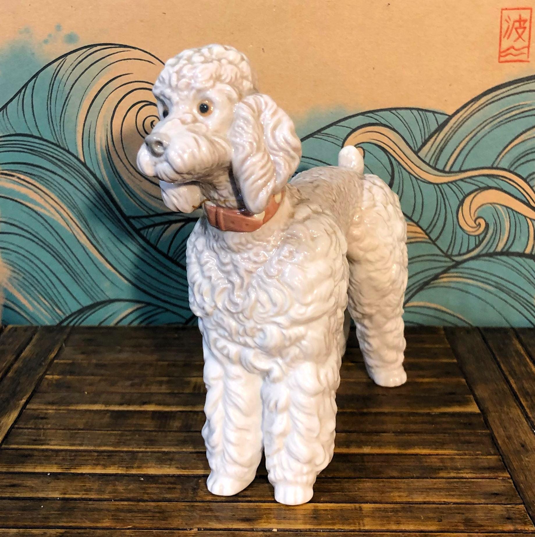 【美品】　廃盤　リアドロ　プードル　陶器　置物 美品】 廃盤 リアドロ プードル 陶器 置物 プードルのお茶会