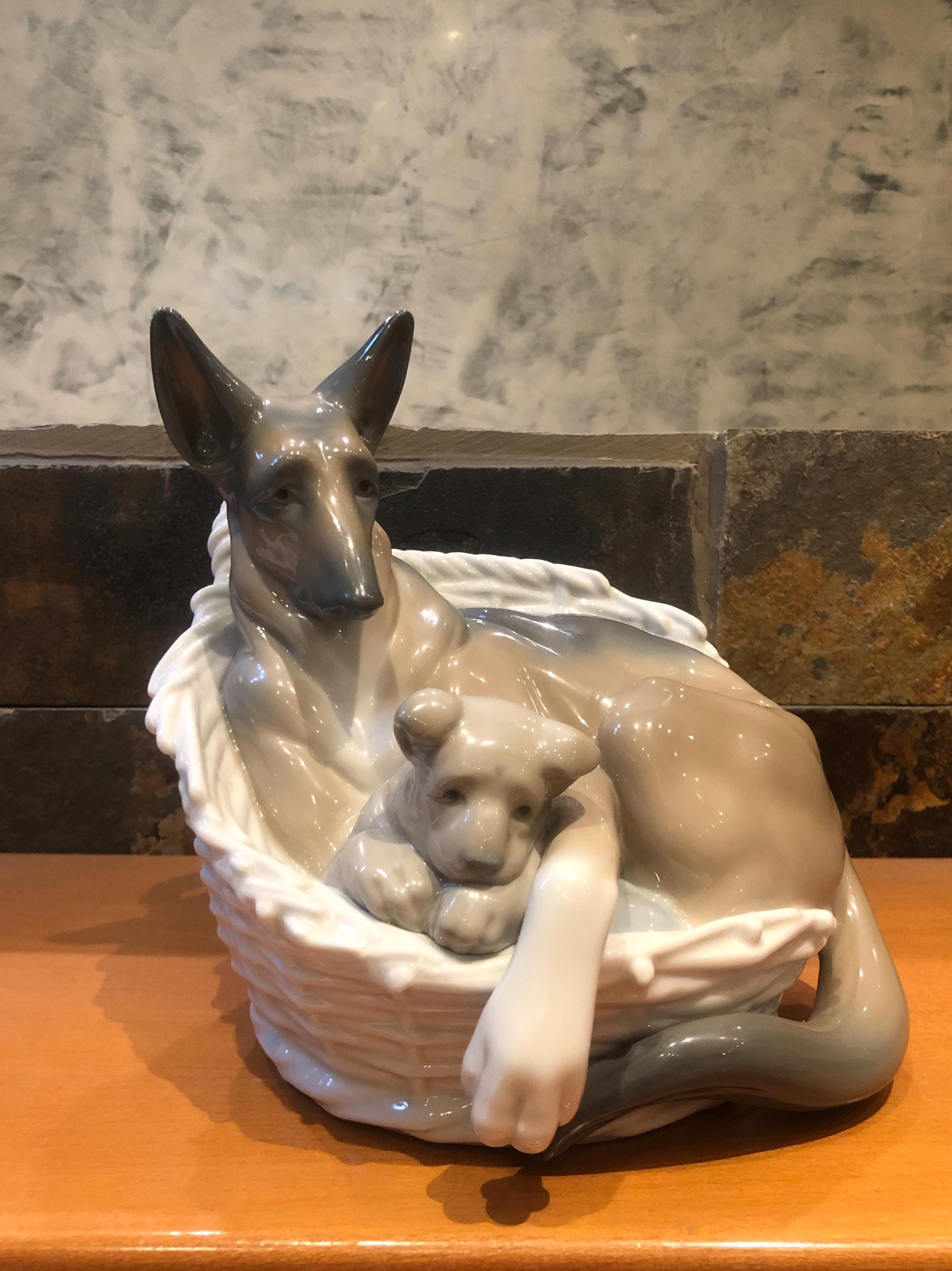 RARE 4731 GERMAN SHEPHERD W/pup Lladro - Etsy Israel