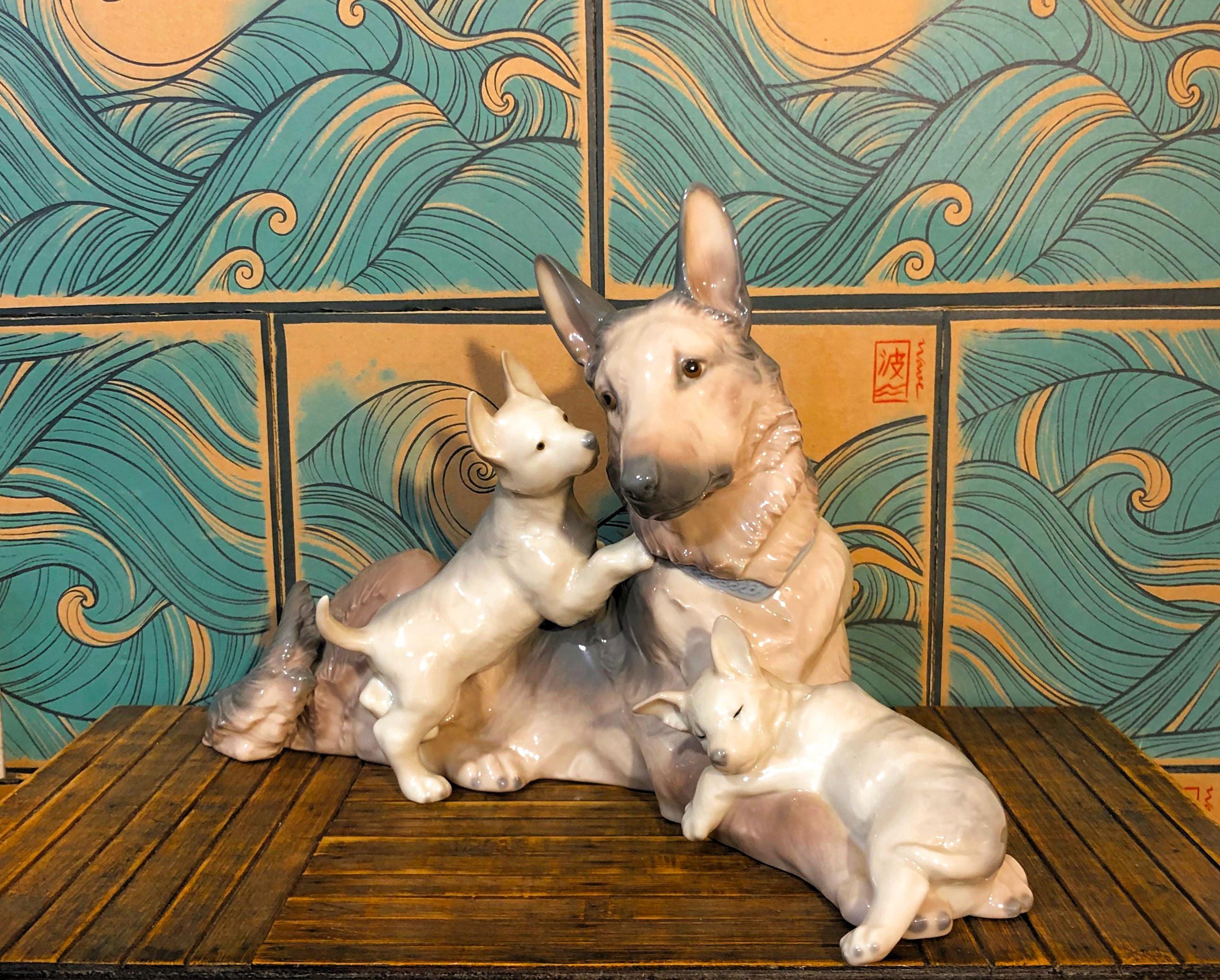 6454 GERMAN SHEPHERD With Puppies LLADRO - Etsy