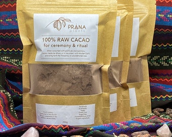 PRANA CACAO - Cacao Sagrado del Perú - Crudo, orgánico y de comercio justo - Calidad ceremonial