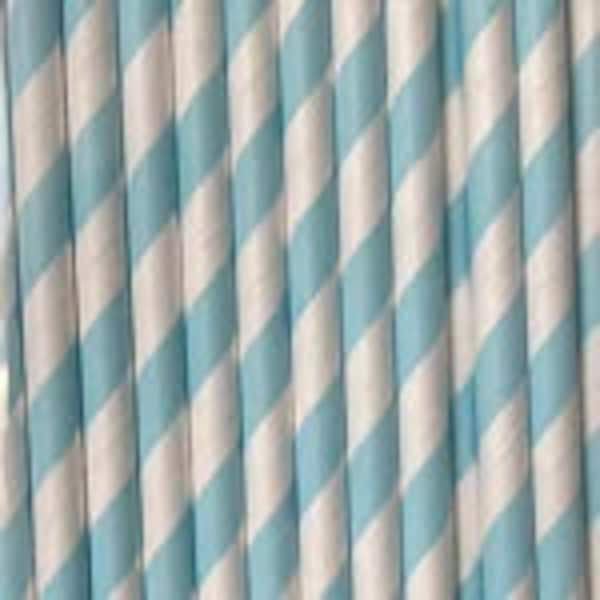 Baby Blue Paper Drinking Straws 1 - 5,000