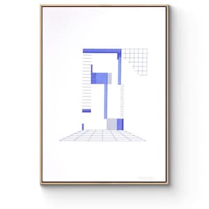ASCII Study #4 - A4 - Original no print - Abstract Geometric Line Art - Minimal Wall Art - Pen Plotter Art