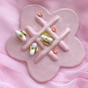 Tic Tac Toe Tabletop Game Set - XOX game for kids, Tic Tac Toe game for kids, handcmade ceramic Tic Tac Toe, coffee table game, Crossnought