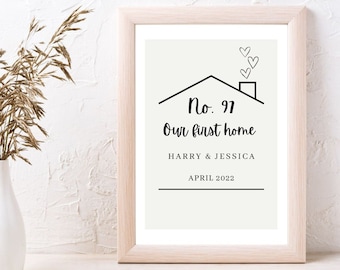 Personalised new home print | First home together | New Home print | Couple's first home together | Housewarming gift | First home gift |