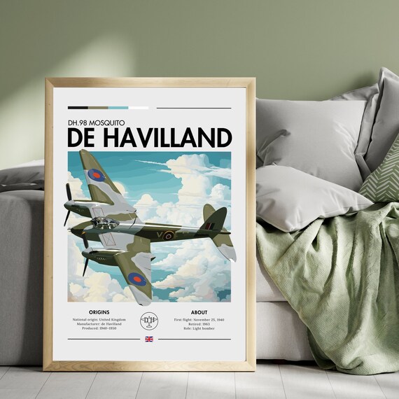 De Havilland DH.98 Mosquito Poster - WWII Aviation Art, Battle of