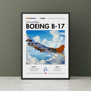 Boeing B-17 Flying Fortress Print - WWII Aviation Art, Heavy Bomber, White Cliffs, Plane Poster, Fighter Jet Poster Wall Art