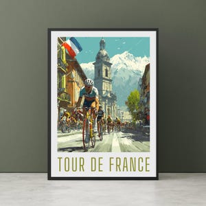 Vintage Cycling Poster Tour De France - Bike Race Wall Art, Cycling Gift, Tour De France Print, Sports Art, Decor Bicycle, Cyclist Gift.