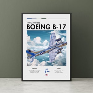 Boeing B-17 Flying Fortress Print - WWII Aviation Art, Heavy Bomber, White Cliffs, Plane Poster, Fighter Jet Poster Wall Art