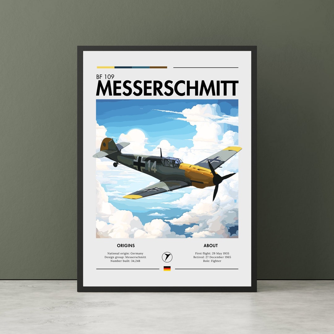 Messerschmitt Bf 109 Print – WWII Fighter Aircraft Aviation Art - Etsy