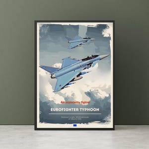 Vintage Eurofighter Typhoon Poster - Aviation Art, Fighter Jet print, Plane Poster, Fighter Jet Poster, Wall Art