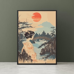 日本の浮世絵アートプリントポスター木版画壁飾り鳴門渦潮歌川