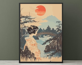 日本の浮世絵アートプリントポスター木版画壁飾り鳴門渦潮歌川