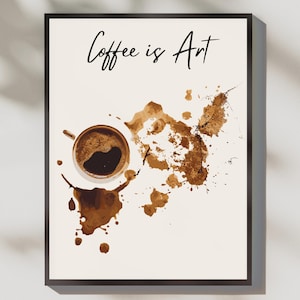 Abstract Coffee Poster Set – Minimalist Kitchen Art, Coffee Bar Decor (Digital Download)