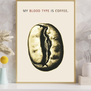 Coffee Bean Poster - Coffee Station Decor, Scientific Coffee Bean Wall Art, Coffe Bean Print, Minimalist Kitchen Decor,Gift for Coffee Lover