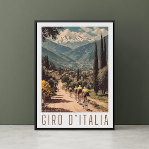Vintage Cycling Poster Giro D&#39;Italia - Bike Race Wall Art, Cycling Gift, Giro D&#39;Italia Print, Sports Art, Decor Bicycle, Cyclist Gift.