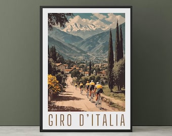 Vintage Cycling Poster Giro D'Italia - Bike Race Wall Art, Cycling Gift, Giro D'Italia Print, Sports Art, Decor Bicycle, Cyclist Gift.