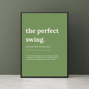 Rolig golfdefinition - Minimalistisk väggkonst för kontoret, golfarepresent
