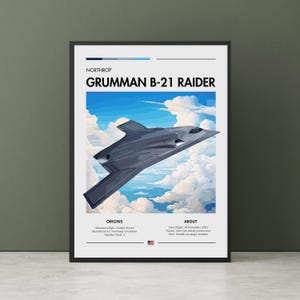 Northrop Grumman B-21 Raider Print - USAF Aviation Art, Stealth Bomber, B-21 bomber Jet, Plane Poster, American bomber Wall Art.