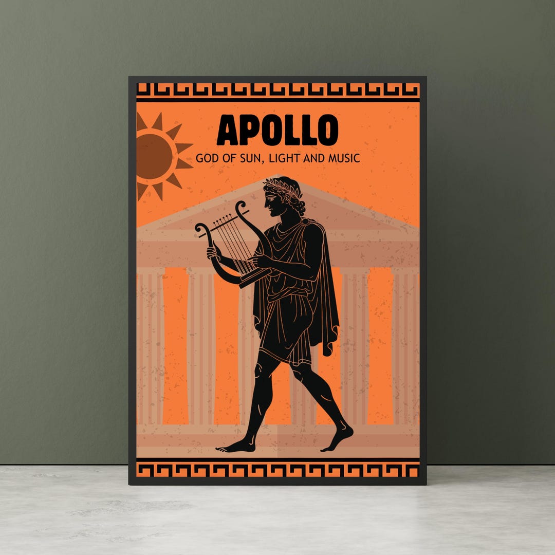 APOLLO Greek God Print - God of Sun, Light & Music, Ancient Mythology ...