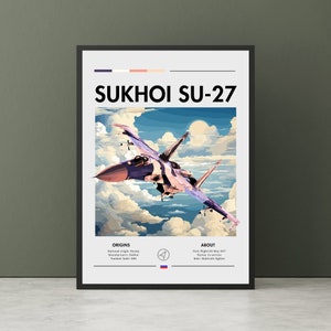 Sukhoi Su-27 Aviation Art Print: Multirole Fighter Poster
