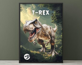ティラノサウルス・レックスの額入りポスター：ジュラシック・パークの