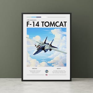 Grumman F-14 Tomcat Supersonic Druck - Luftfahrt Kunst, Vietnamkrieg Flugzeug, weiße Klippen, Flugzeug Poster, Kampfjet Poster Wandkunst