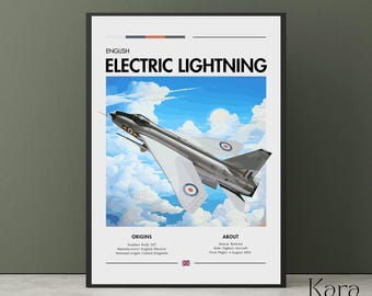 English Electric Lightning Poster - Mid-Century Modern Aviation Wall Art