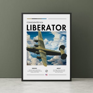 Consolidated B-24 Liberator Print - WWII Aviation Art, USA Aircraft, White Cliffs, Heavy bomber Aircraft, Bomber Jet Poster Wall Art