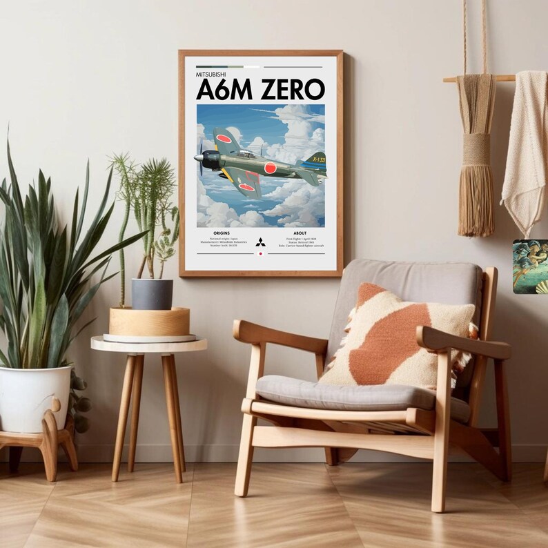 Mitsubishi A6M ZERO Poster – WWII Aviation Art Print - Etsy