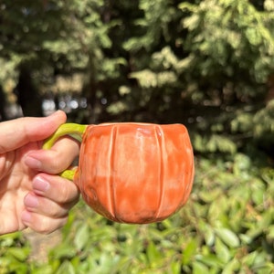 Pumpkin Mug, Handmade Ceramic Halloween Mugs