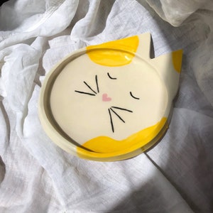 Cuenco para gatos de cerámica hecho a mano, Cuenco para gatos personalizado, Plato de comida para gatos