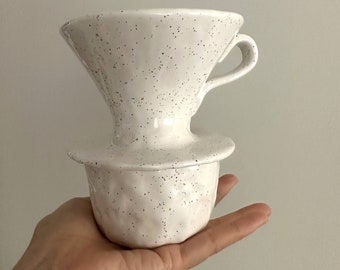 Gotero de café V60 + taza, juego de cerámica V60 hecho a mano