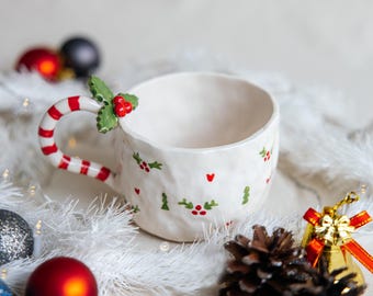 手作りの陶器製クリスマスツリーマグカップ、ゴールド - Etsy 日本