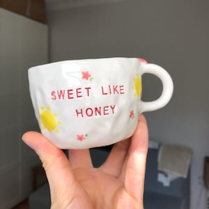Handmade Ceramic Mug, Handmade Ceramic Coffee Mug, Sweet Like Honey Mug, Handmade Gift