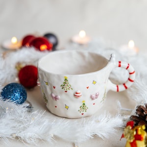Christmas Mug, Handmade Ceramic Mug, Christmas Ceramic Mug, New Year Mug, Christmas Gift, Snowman Mug