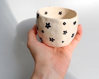Ceramic Flower Mugs, Handmade Ceramic Mug, Ceramic Coffee Mug With Flowers
