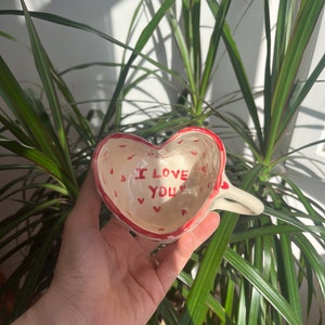 Handmade Ceramic Heart Mug, I love You Coffee Mug, Ceramic Love Mug