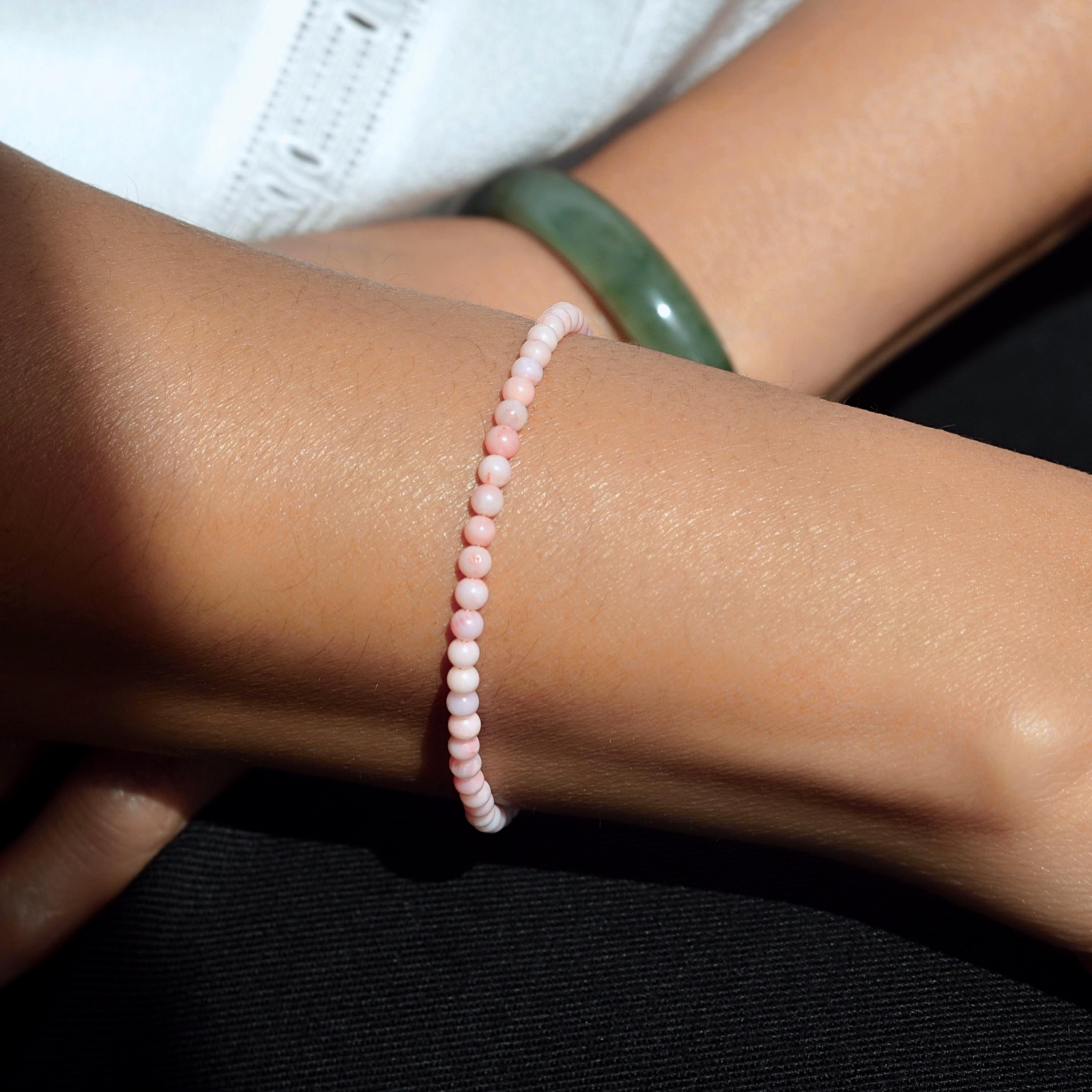 Pink Coral Silver Bracelet - Etsy