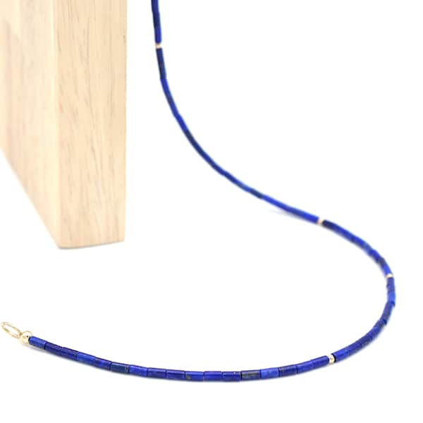 Feine Lapislazuli-Halskette | Natürlicher Lapislazuli | Goldgefülltes 14K | Lapis und Gold | Feiner blauer Stein | Geburtsstein September